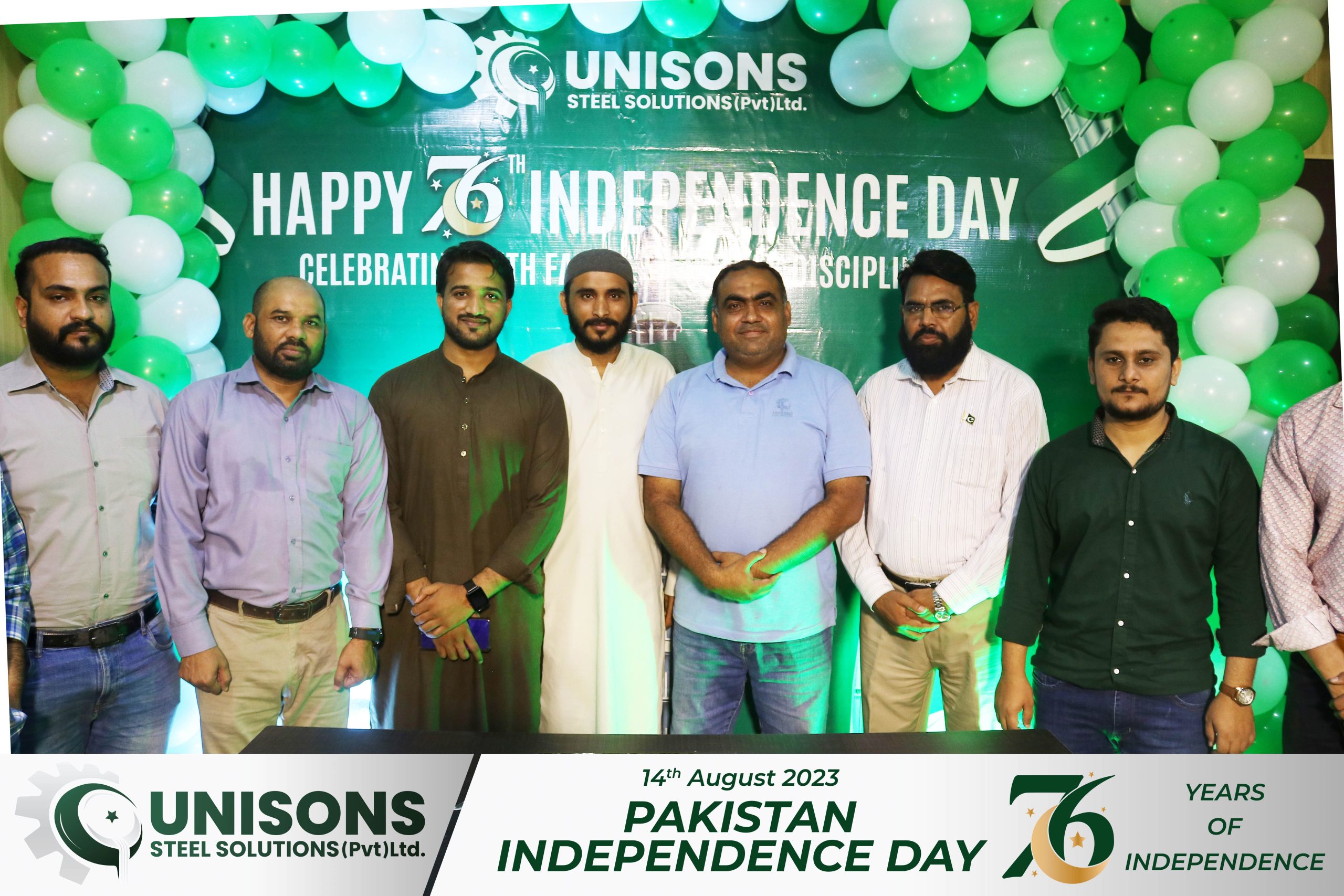 Pakistan 76th Independence Day celebrations at Unisons Steel Solutions head office Karachi