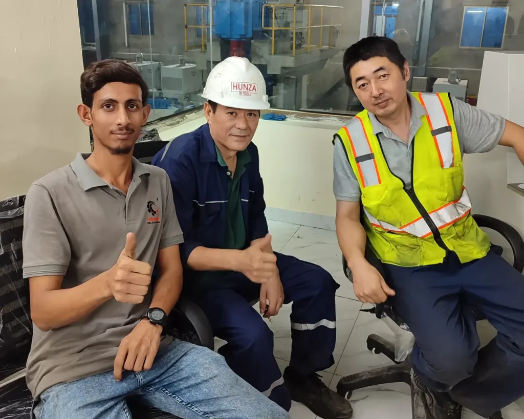 Unisons Steel Solutions team alongside Bolong Machinery at Hunza Steel for Rolling Mill commissioning.
